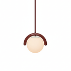 Aurea Linea Chandelier in Red and Silver Finish for Living Room