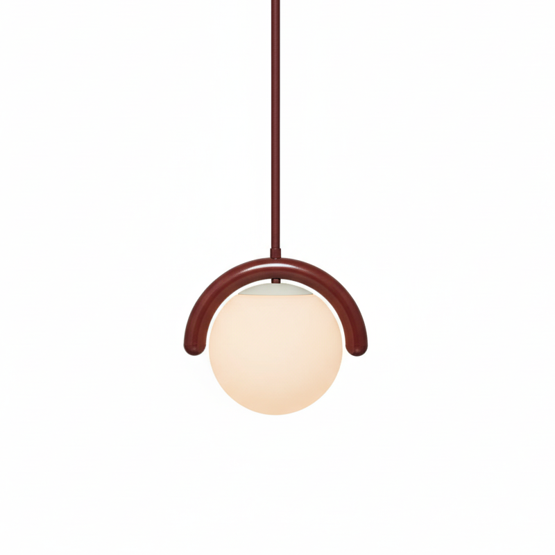 Aurea Linea Chandelier in Red and Silver Finish for Living Room