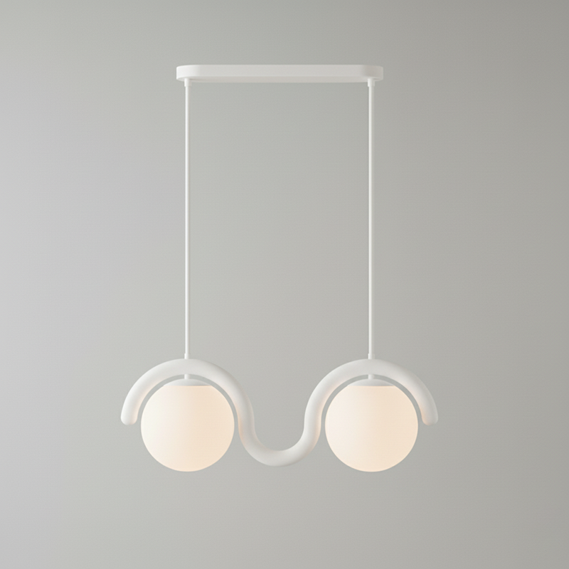 Aurea Linea Chandelier in Red and Silver Finish for Living Room