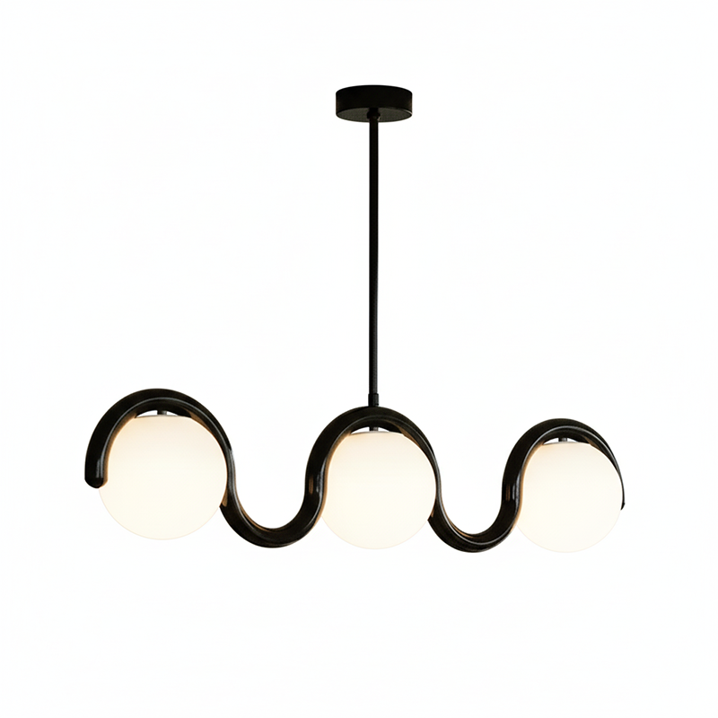 Aurea Linea Chandelier in Red and Silver Finish for Living Room