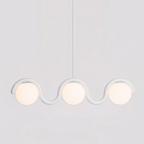 Aurea Linea Chandelier in Red and Silver Finish for Living Room