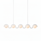 Aurea Linea Chandelier in Red and Silver Finish for Living Room