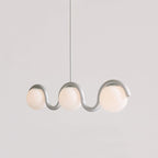 Aurea Linea Chandelier in Red and Silver Finish for Living Room