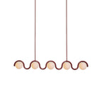 Aurea Linea Chandelier in Red and Silver Finish for Living Room