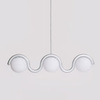 Aurea Linea Chandelier in Red and Silver Finish for Living Room