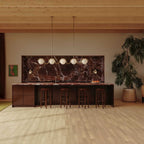 Aurea Linea Chandelier in Red and Silver Finish for Living Room