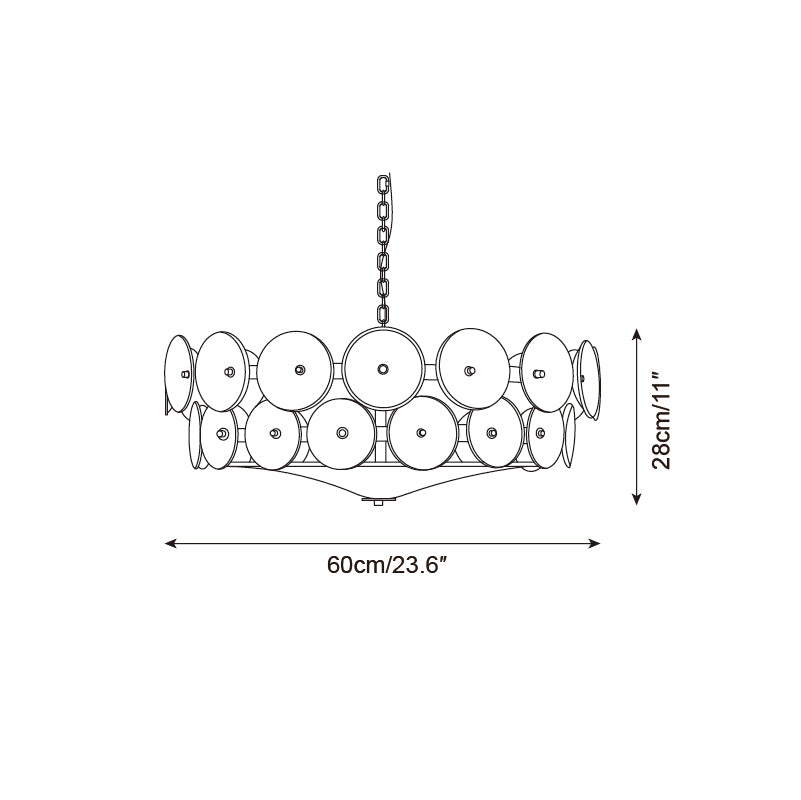 Lumora Amber Glass Chandelier With Adjustable Height