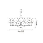 Lumora Amber Glass Chandelier With Adjustable Height