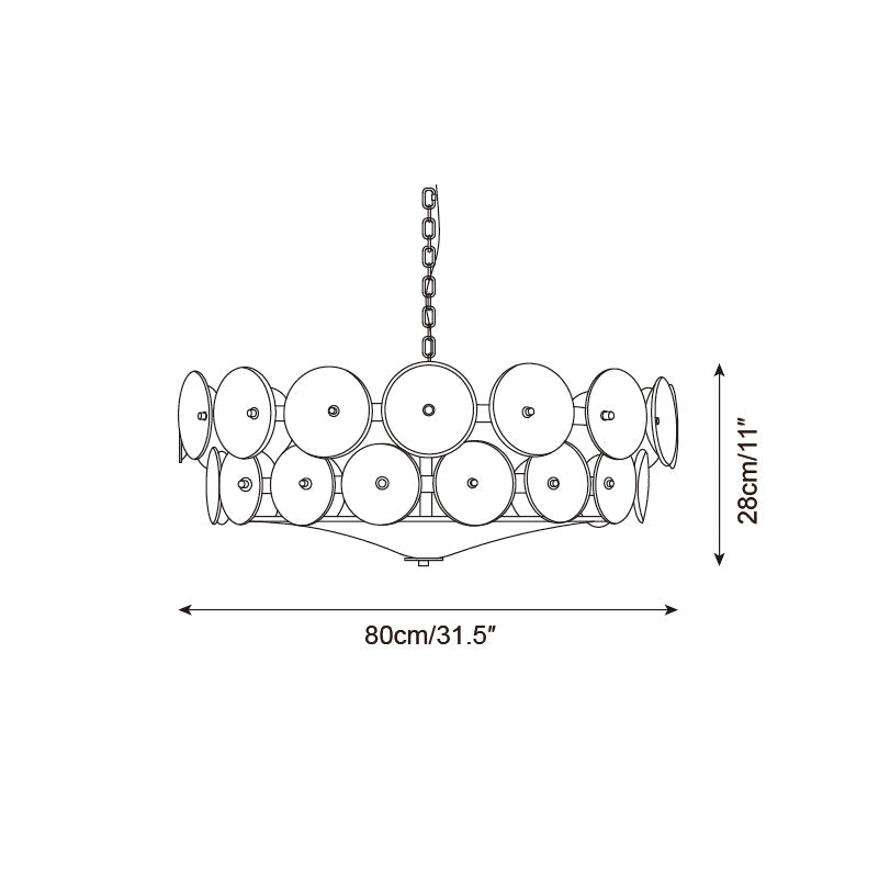 Lumora Amber Glass Chandelier With Adjustable Height
