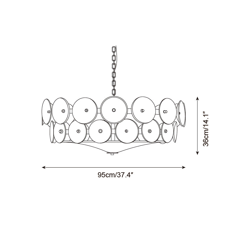 Lumora Amber Glass Chandelier With Adjustable Height