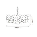 Lumora Amber Glass Chandelier With Adjustable Height