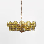 Lumora Amber Glass Chandelier With Adjustable Height