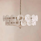 Lumora Amber Glass Chandelier With Adjustable Height