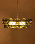 Lumora Amber Glass Chandelier With Adjustable Height