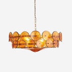 Lumora Amber Glass Chandelier With Adjustable Height