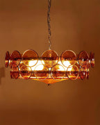 Lumora Amber Glass Chandelier With Adjustable Height