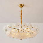 Lumora Amber Glass Chandelier With Adjustable Height