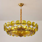 Lumora Amber Glass Chandelier With Adjustable Height