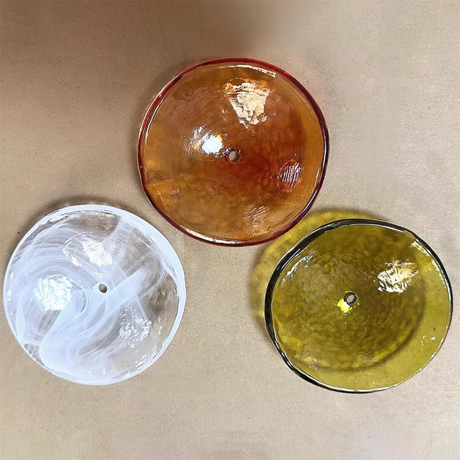 Lumora Amber Glass Chandelier With Adjustable Height