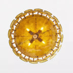 Lumora Amber Glass Chandelier With Adjustable Height