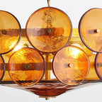 Lumora Amber Glass Chandelier With Adjustable Height
