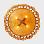 Lumora Amber Glass Chandelier With Adjustable Height