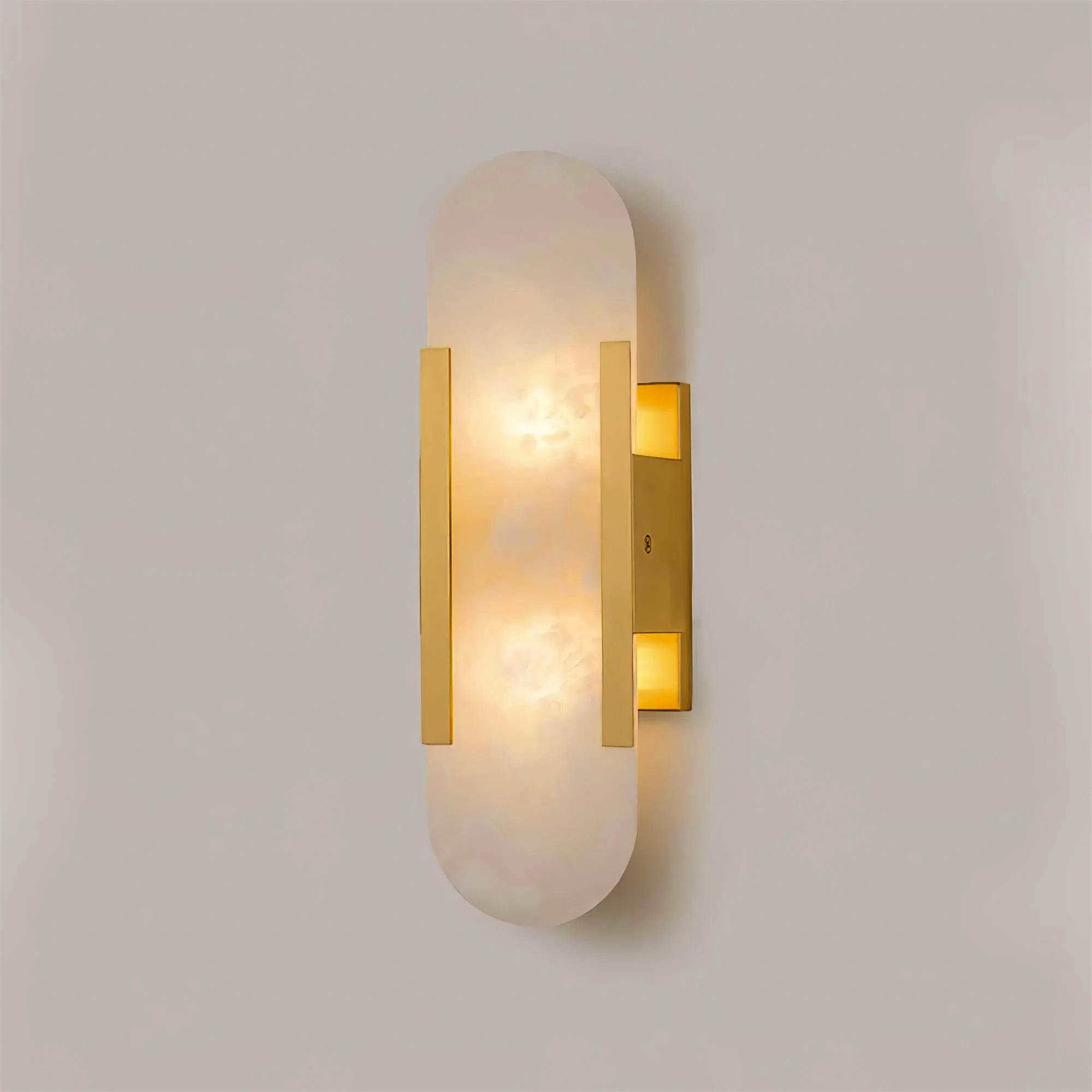 Caelum Alabaster Wall Lamp With Warm Veining And Slender Silhouette