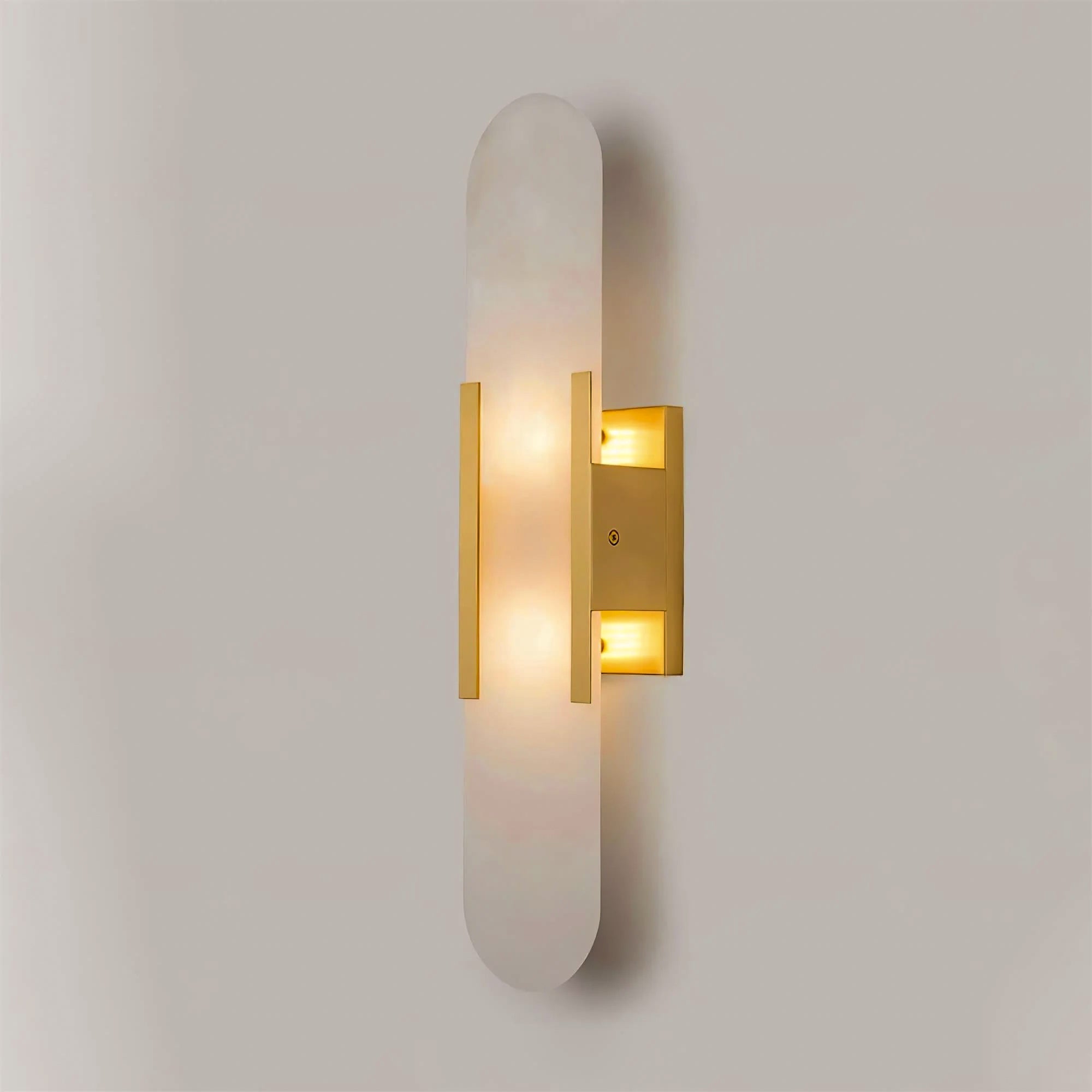 Caelum Alabaster Wall Lamp With Warm Veining And Slender Silhouette