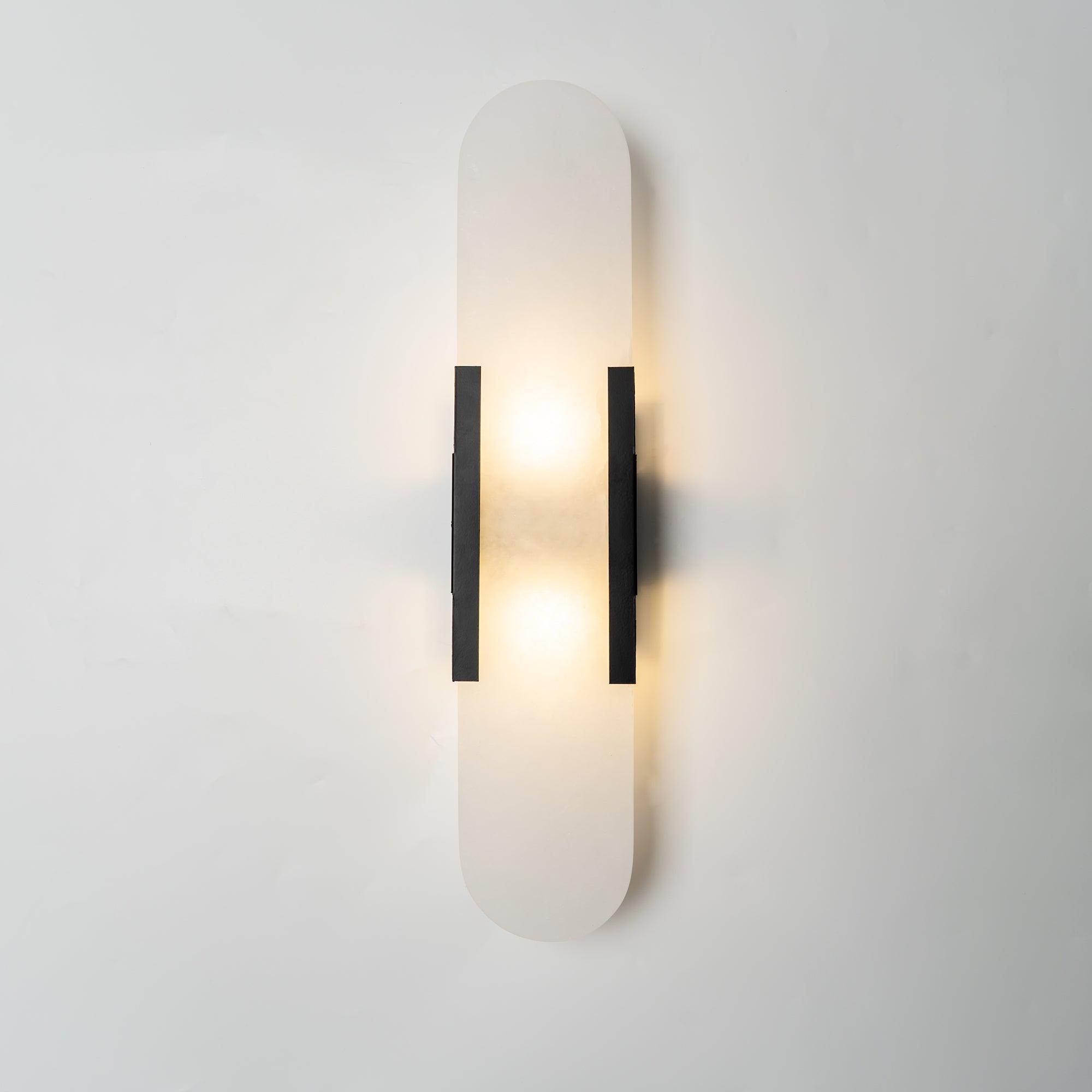 Caelum Alabaster Wall Lamp With Warm Veining And Slender Silhouette