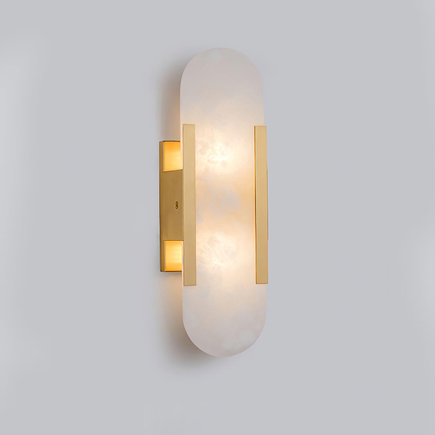 Caelum Alabaster Wall Lamp With Warm Veining And Slender Silhouette