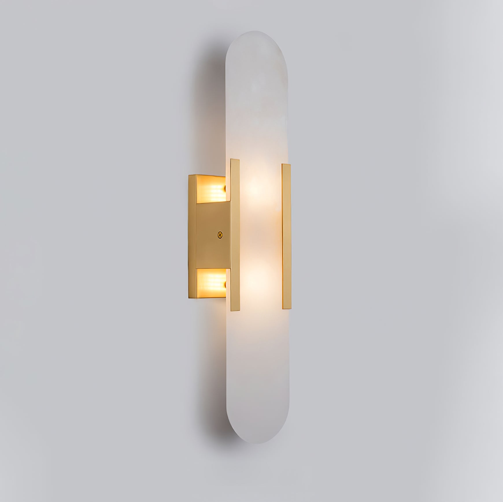 Caelum Alabaster Wall Lamp With Warm Veining And Slender Silhouette