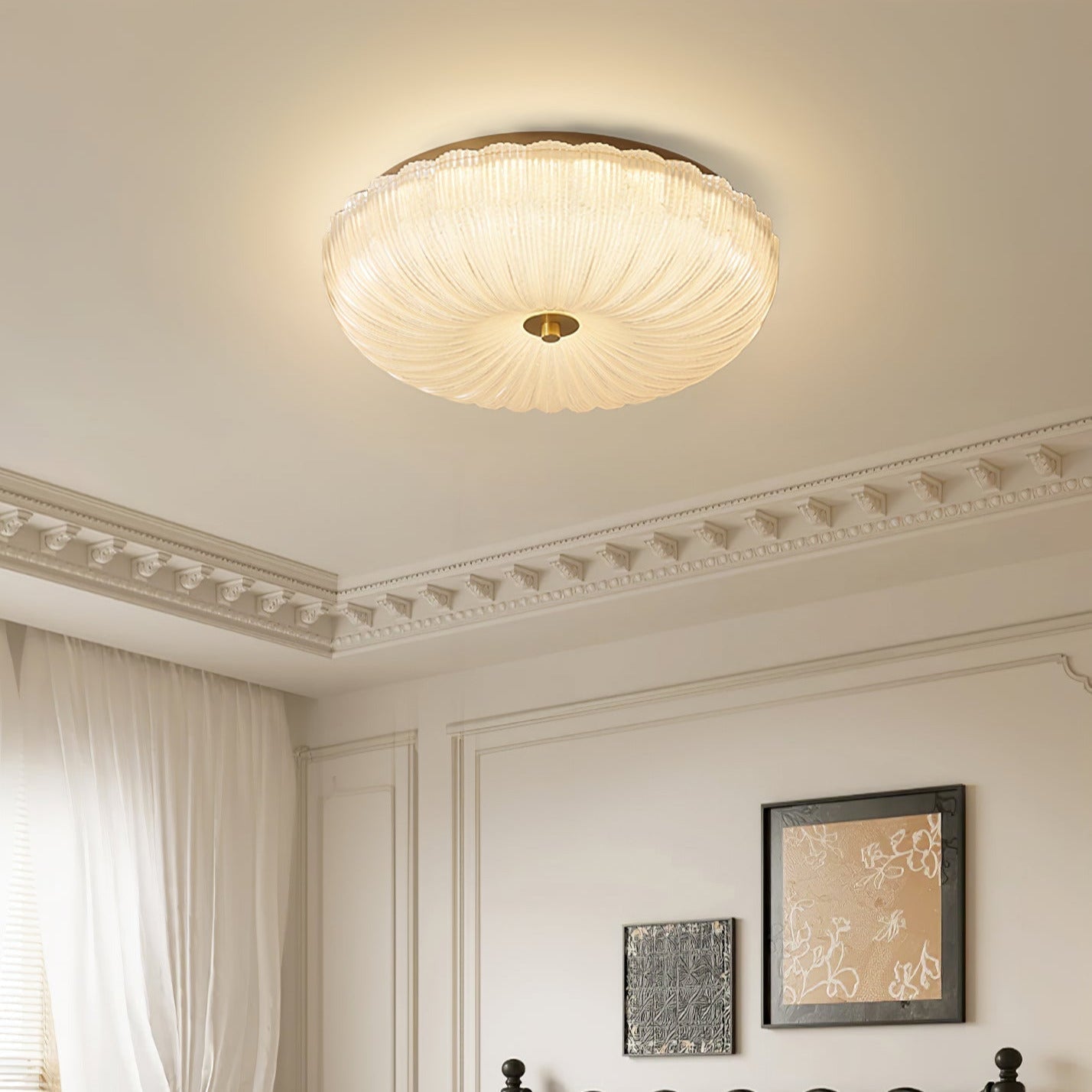 Lunara Ripple Glass Ceiling Light Two Diameters 20cm And 30cm