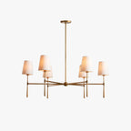 Aurelia Four to Six Light Mid Century Chandelier with Linen Shades