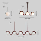 Aurea Linea Chandelier in Red and Silver Finish for Living Room