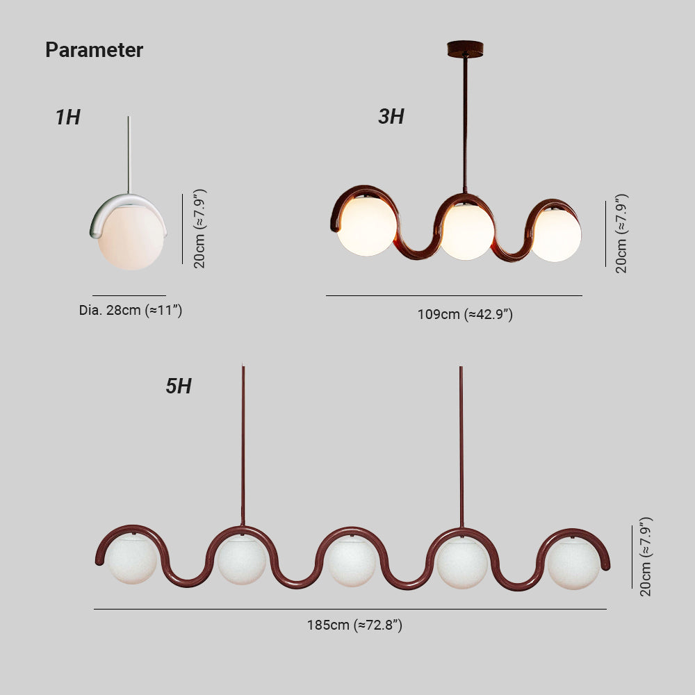 Aurea Linea Chandelier in Red and Silver Finish for Living Room