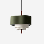 Astrae | Green Fabric Pendant Lamp With Wood Accents Dimmable