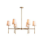 Aurelia Four to Six Light Mid Century Chandelier with Linen Shades