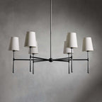 Aurelia Four to Six Light Mid Century Chandelier with Linen Shades