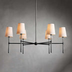Aurelia Four to Six Light Mid Century Chandelier with Linen Shades