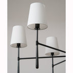 Aurelia Four to Six Light Mid Century Chandelier with Linen Shades