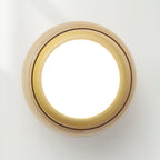 Aurelia Cognac Glass Flush Mount Ceiling Light With Cherry Red Band