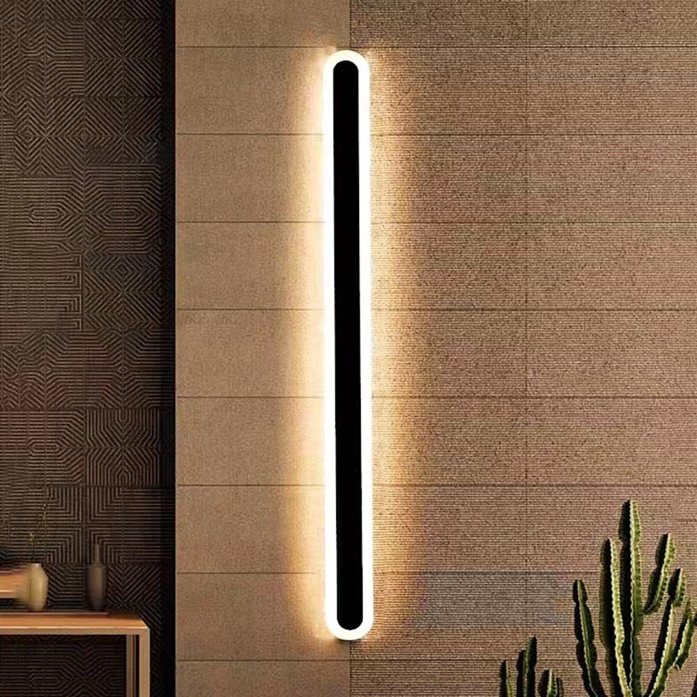 Virell Linear Oval Outdoor Wall Light Weatherproof For Patio Garden Hallways