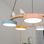 Aviara Orb Round Chandelier With Bird Design In Metal Wood Resin And Acrylic