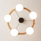 Aviara Orb Round Chandelier With Bird Design In Metal Wood Resin And Acrylic