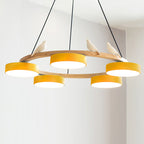 Aviara Orb Round Chandelier With Bird Design In Metal Wood Resin And Acrylic