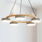 Aviara Orb Round Chandelier With Bird Design In Metal Wood Resin And Acrylic