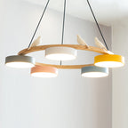 Aviara Orb Round Chandelier With Bird Design In Metal Wood Resin And Acrylic