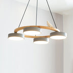 Aviara Orb Round Chandelier With Bird Design In Metal Wood Resin And Acrylic