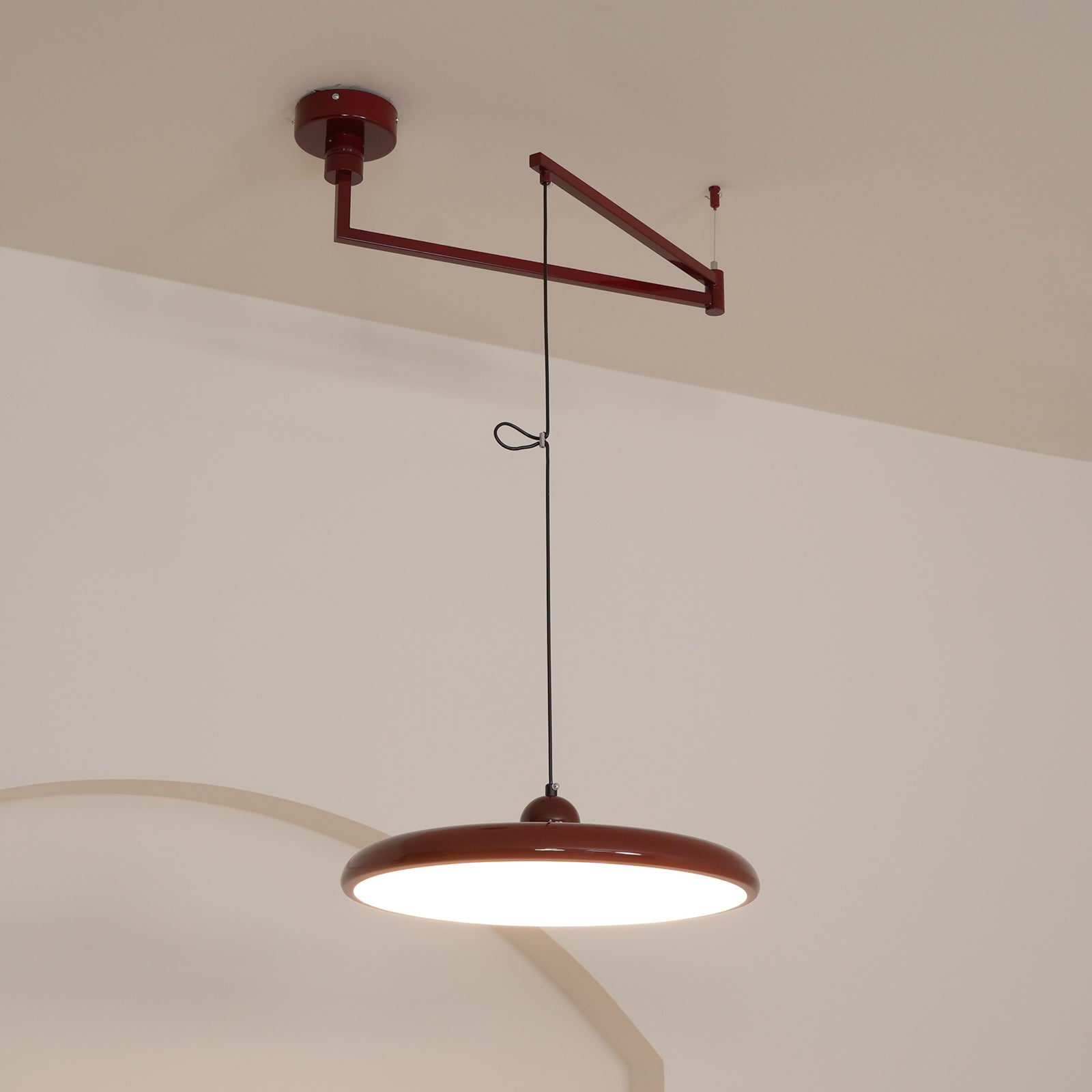 Alera Adjustable Arm Pendant Light With Round Shade