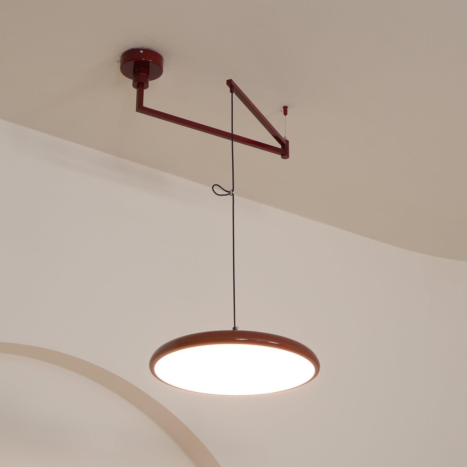 Alera Adjustable Arm Pendant Light With Round Shade